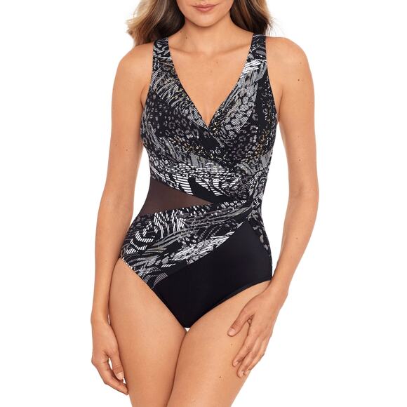 NWT! Miraclesuit Lux Lynx Circe Black 08
